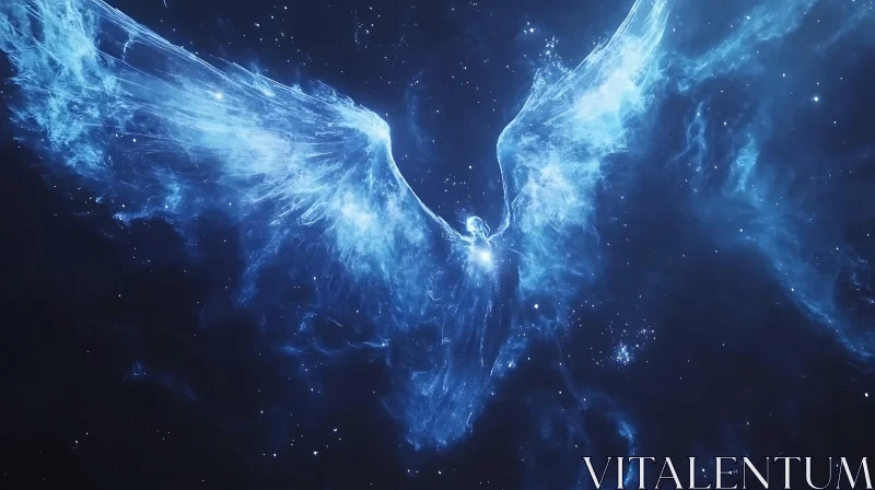 Ethereal Angel Wings Nebula Art AI Image