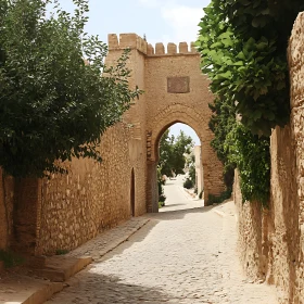 Tunisian Stone Archway Street View