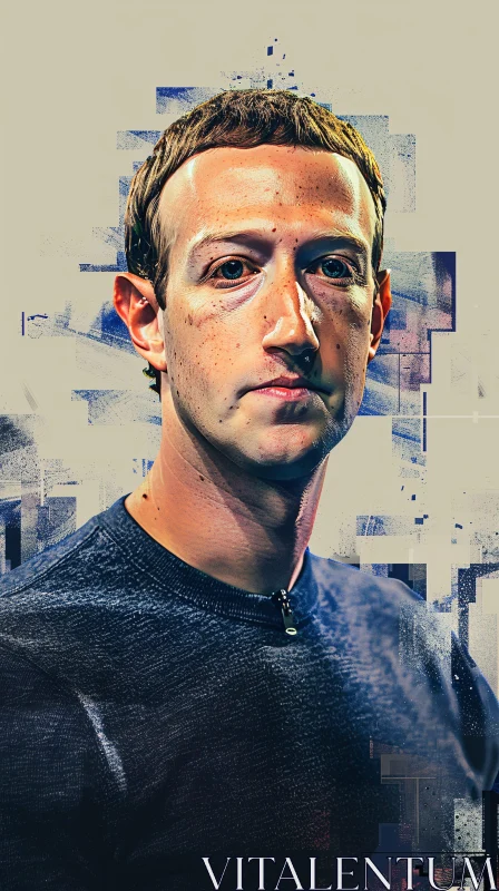 AI ART Abstract Tech Portrait of Mark Zuckerberg