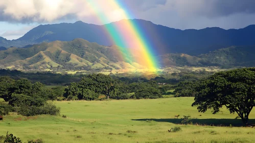 Pastoral Scene with Rainbow