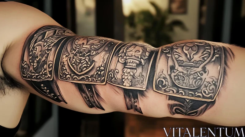 Detailed Armor Tattoo Design AI Image