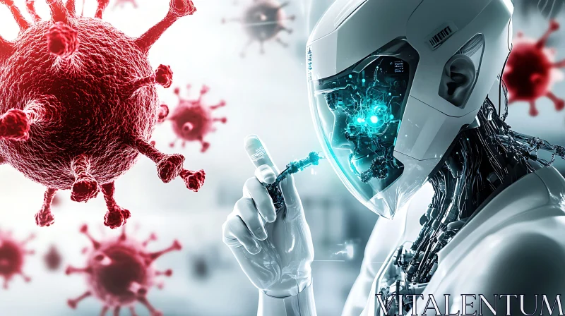 Artificial Intelligence Examining Virus AI Image