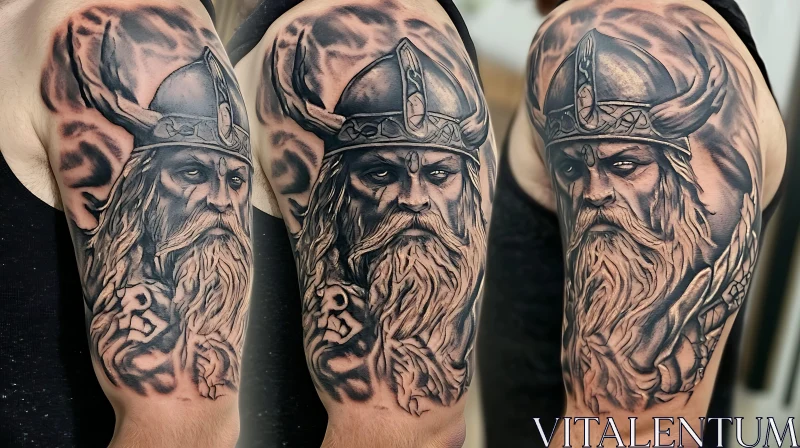 Epic Viking Tattoo Art AI Image