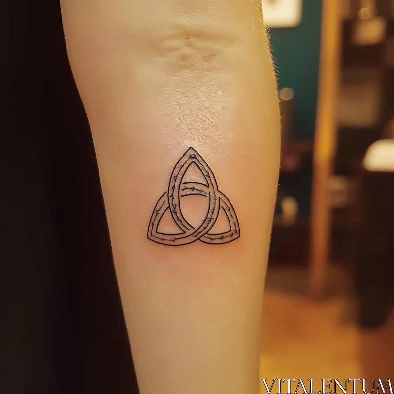 Detailed Triquetra Tattoo Design AI Image