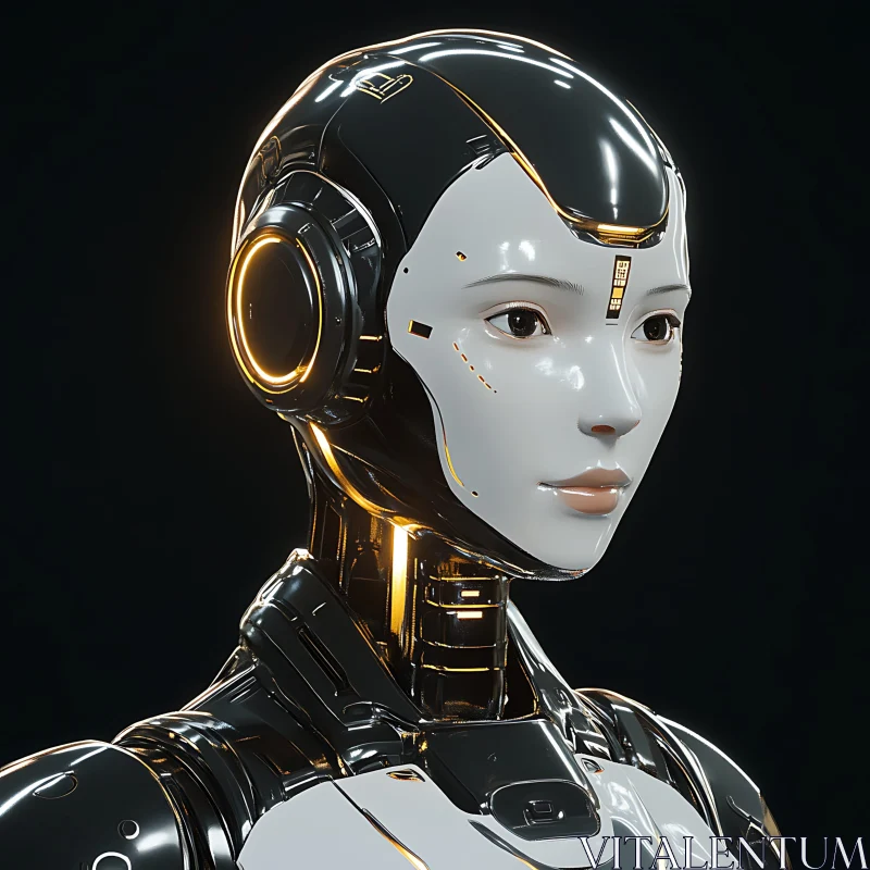 Sleek Cybernetic Robot AI Image