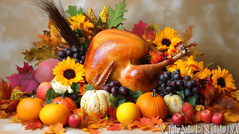 Autumn Harvest Turkey Celebration AI Image