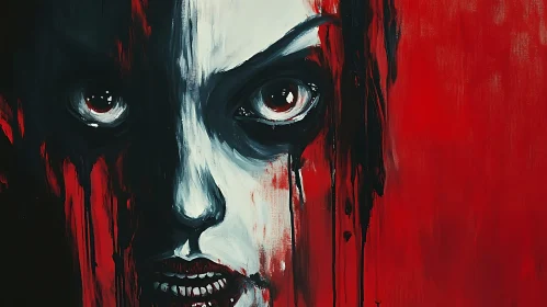 Monochromatic Horror Portrait Painting