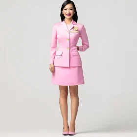 Professional Woman in Pink Business Attire