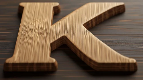 Letter K in Wood