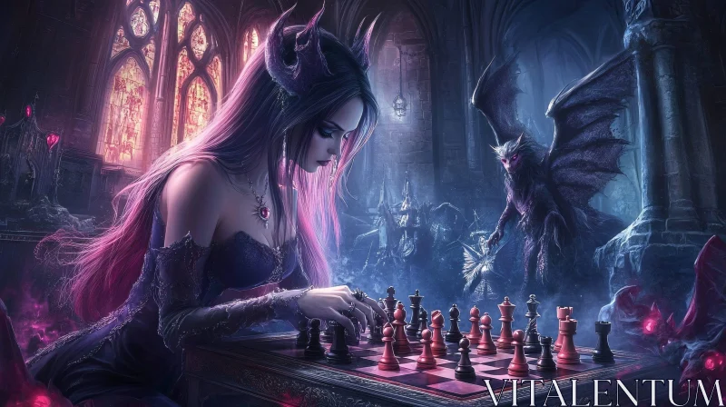 AI ART Gothic Chess Match