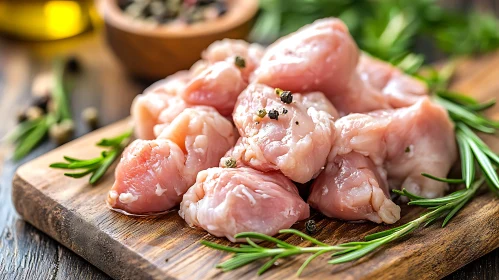 Fresh Chicken Meat Ready for Cooking with Herbs