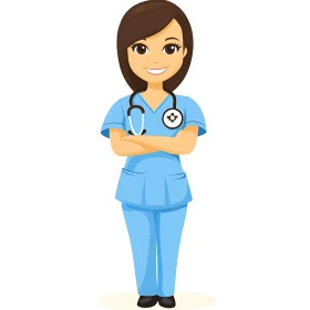 Friendly Nurse Cartoon Image