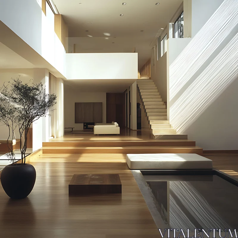 AI ART Serene Minimalist Architecture Interior