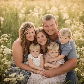 Family Love in Golden Light