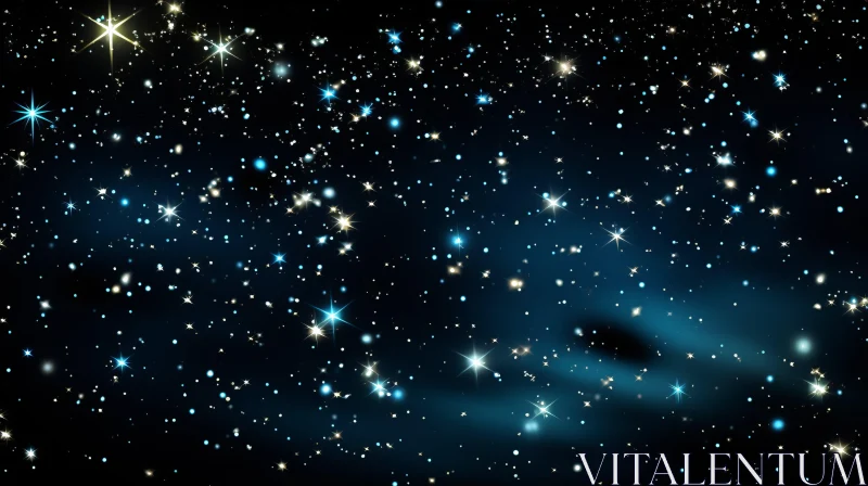 AI ART Blue Galaxy with Light Stars: A Dreamlike Illustration