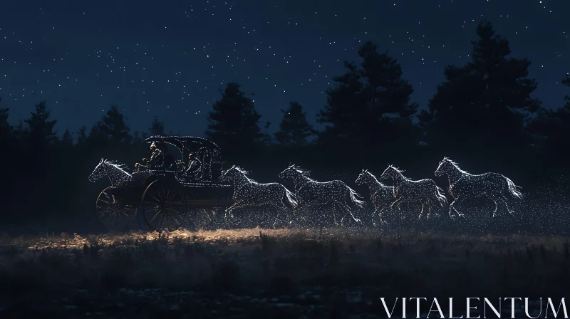 Starry Night Carriage Ride AI Image