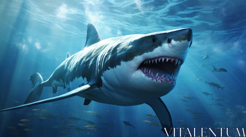Lifelike Shark in Ocean - Concept Art AI Image