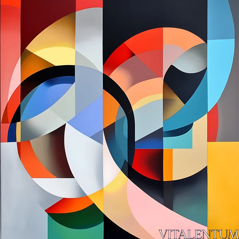 Vibrant Abstract Shapes and Circles AI Image