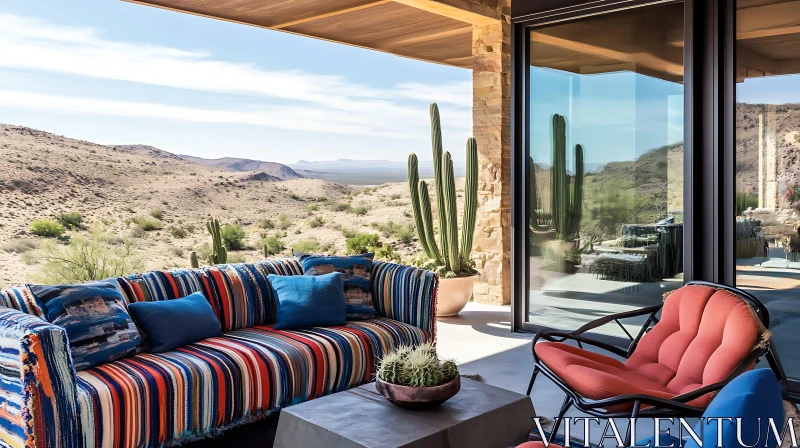 AI ART Desert Oasis: A Stylish Outdoor Living Room