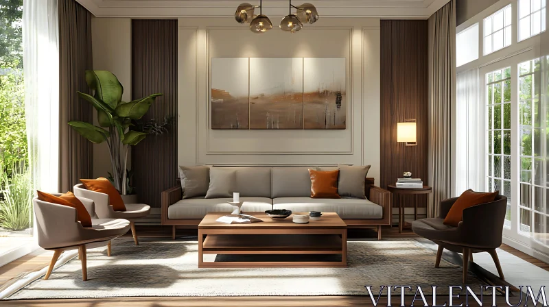 AI ART Sophisticated Living Room Interior