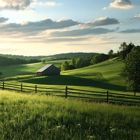 Idyllic Countryside Barn Scene