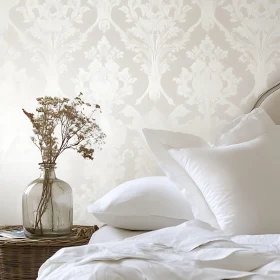 Serene Bedroom Scene with White Bedding