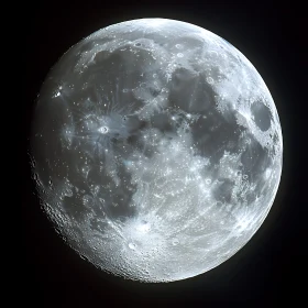 Lunar Surface with Illuminated Craters