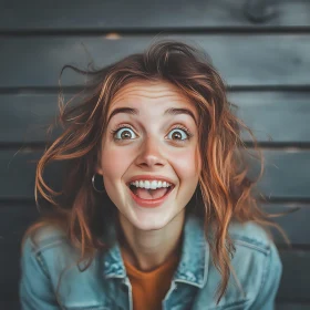 Woman's Portrait: A Burst of Happiness