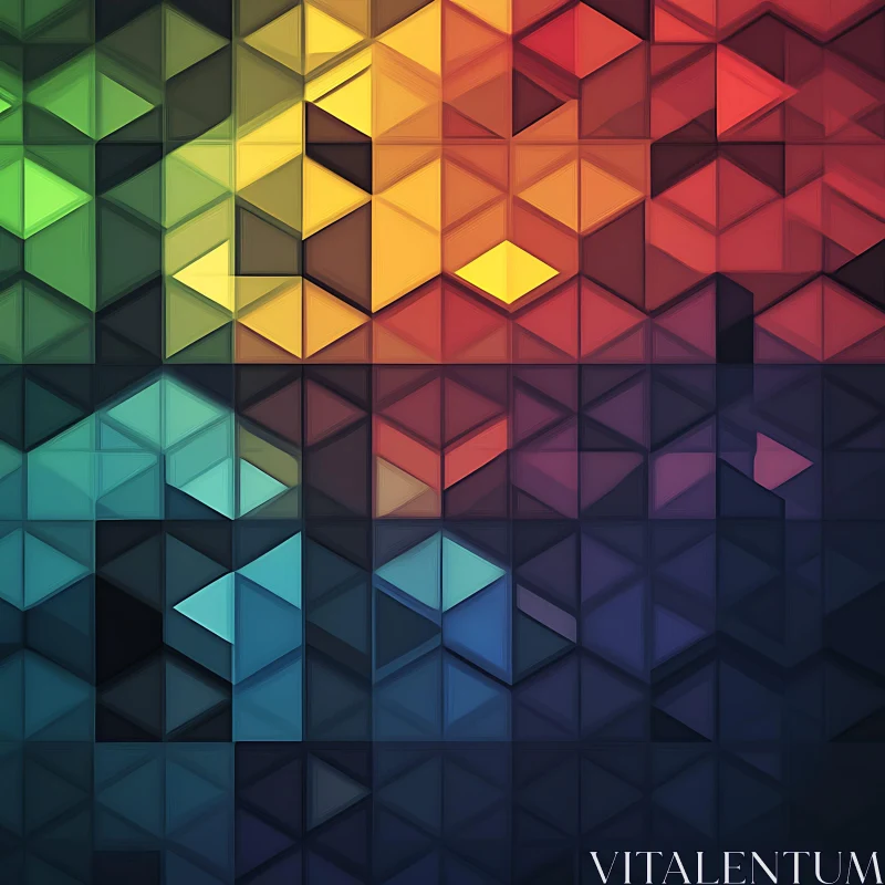 Gradient Triangle Pattern Art AI Image