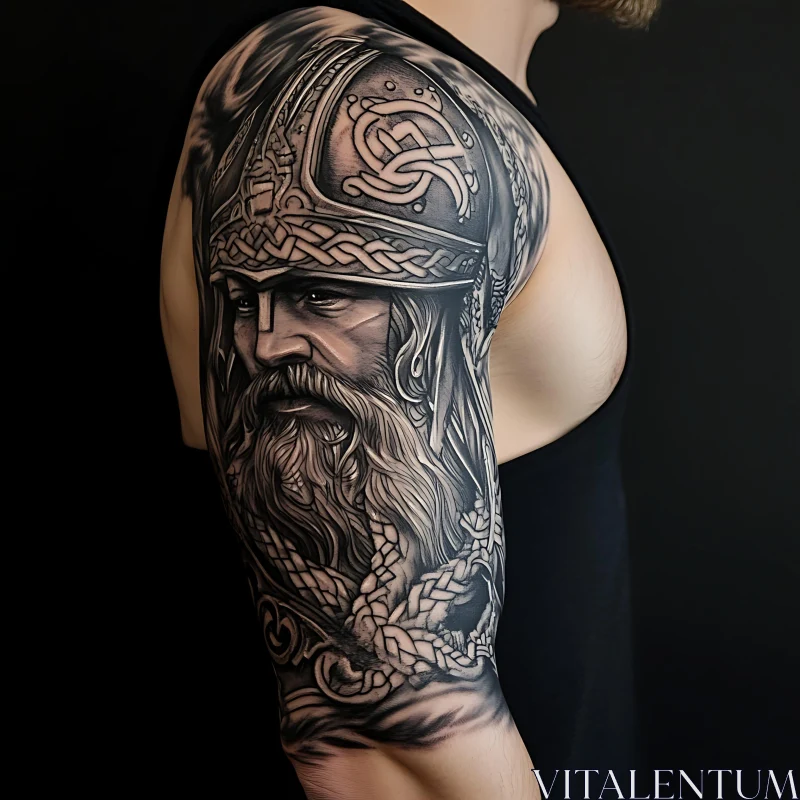 Detailed Viking Tattoo AI Image