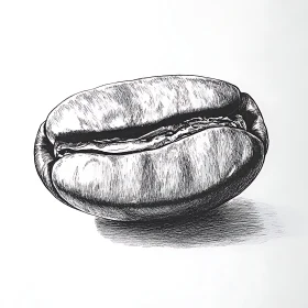 Monochrome Coffee Bean Illustration