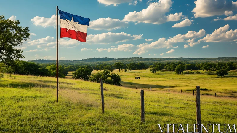 Lone Star Flag in Countryside AI Image