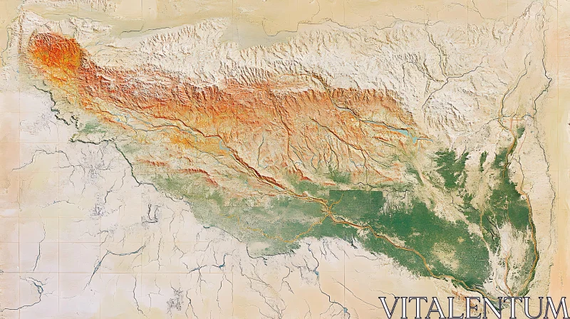 AI ART Landscape Aerial View with Terrain Variation