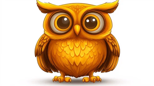 Playful Orange Owl Art