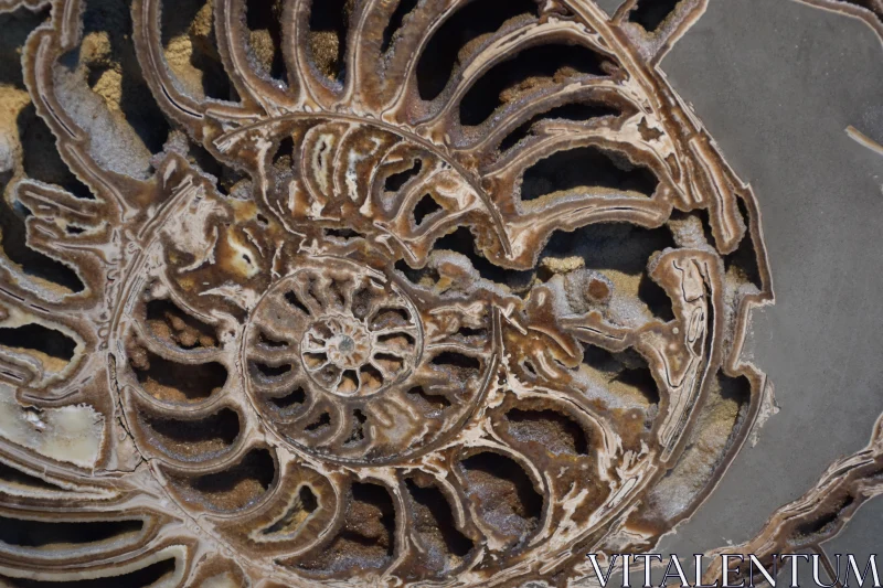 Ammonite Fossil Structure Free Stock Photo