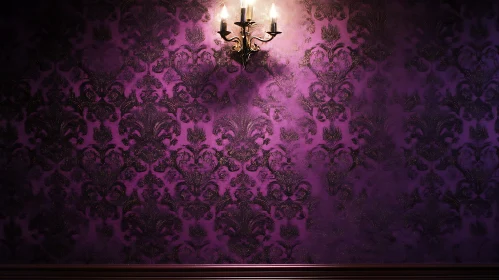 Elegant Purple Damask Wall Decor