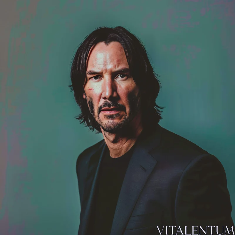 AI ART Keanu Reeves Moody Close-Up