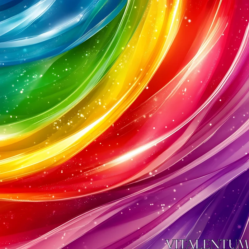 Swirling Rainbow of Colors AI Image