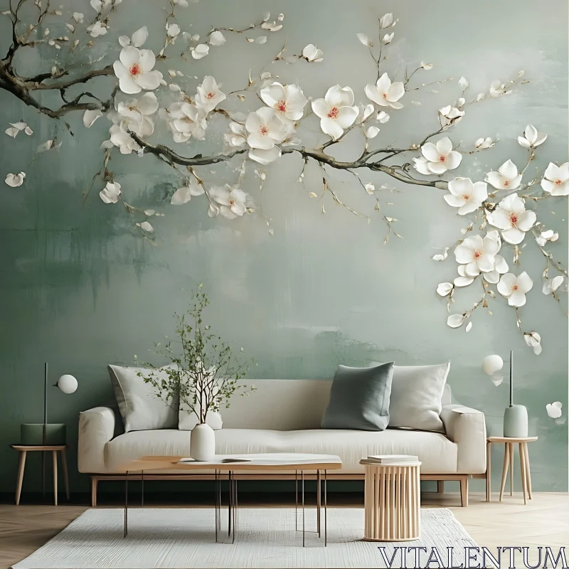 AI ART Blossoming Interior Serenity