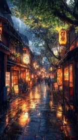 City Street in Rain