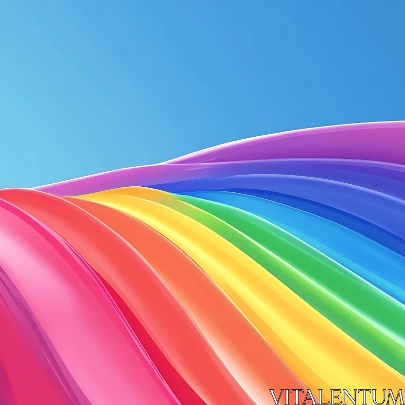 Rainbow Colored Abstract Waves AI Image