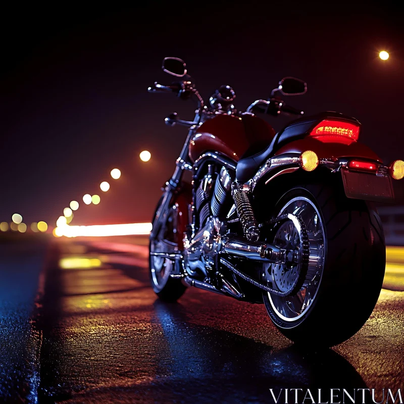 Night Motorcycle Ride AI Image