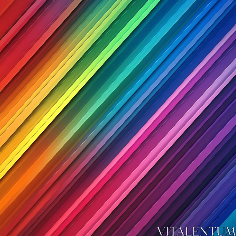 AI ART Rainbow Parallel Lines - Abstract Art