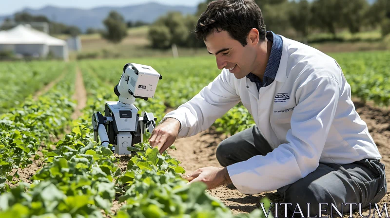 AI ART Future of Agriculture: Man and Robot Farming