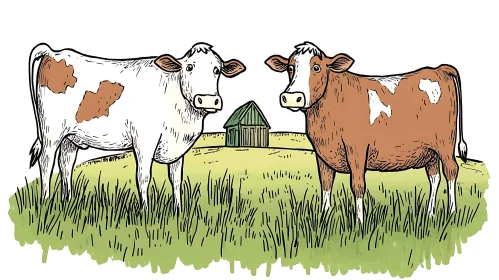 Farm Animals in Rural Setting
