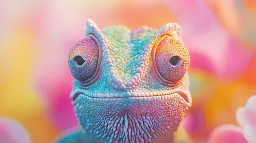 Detailed Chameleon Face