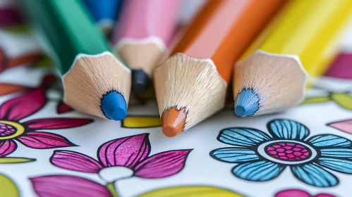 Macro Shot of Colored Pencils