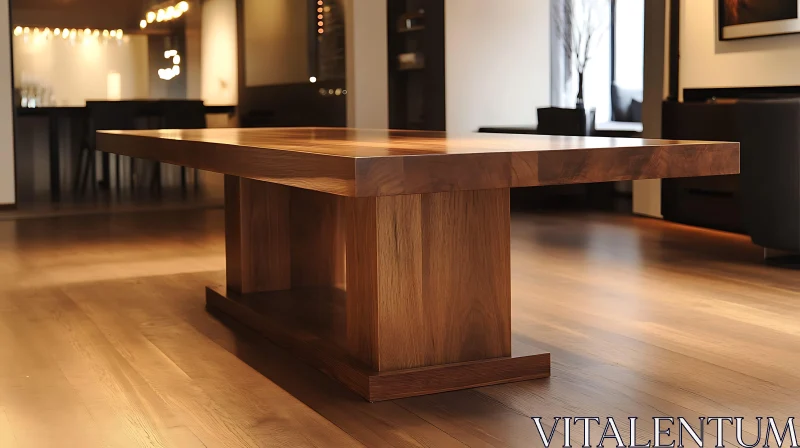 Modern Wooden Table Design AI Image