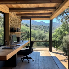 Modern Office Interior with Natural Landscape