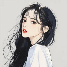 Anime Style Portrait of a Woman